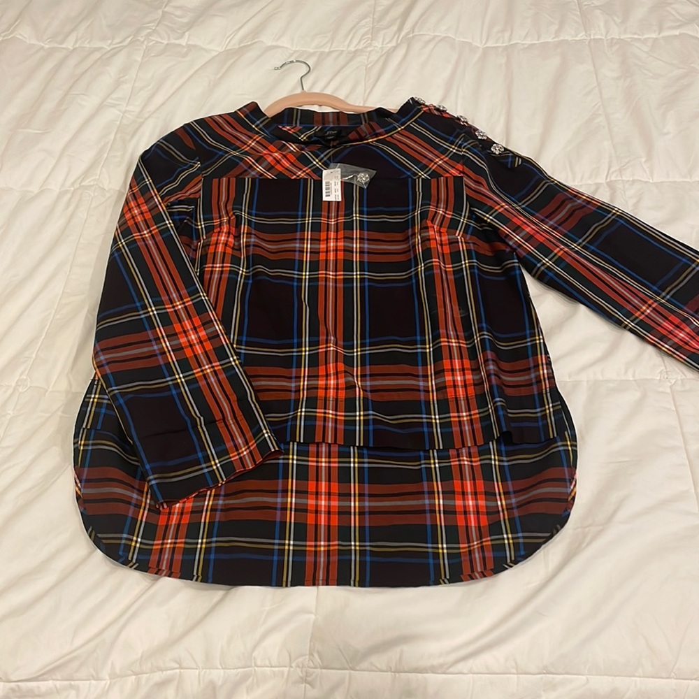 J. Crew tartan top, new with tags